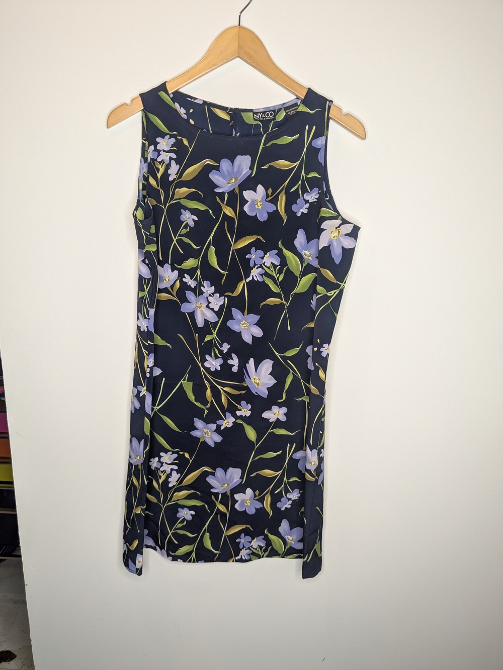 New York & Company Navy Floral Sheath Dress - Lavender Bloom